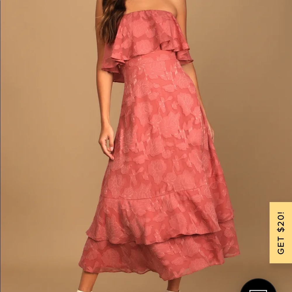 Lulus strapless floral dress